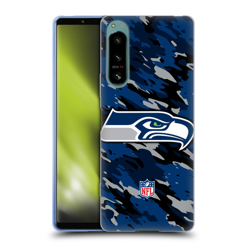 NFL Seattle Seahawks Logo Camou Soft Gel Case for Sony Xperia 5 IV