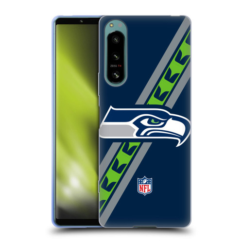 NFL Seattle Seahawks Logo Stripes Soft Gel Case for Sony Xperia 5 IV