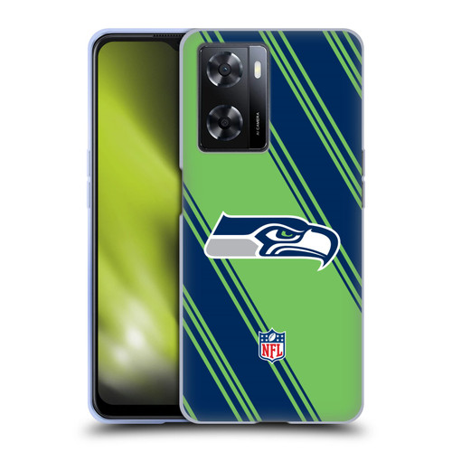 NFL Seattle Seahawks Artwork Stripes Soft Gel Case for OPPO A57s