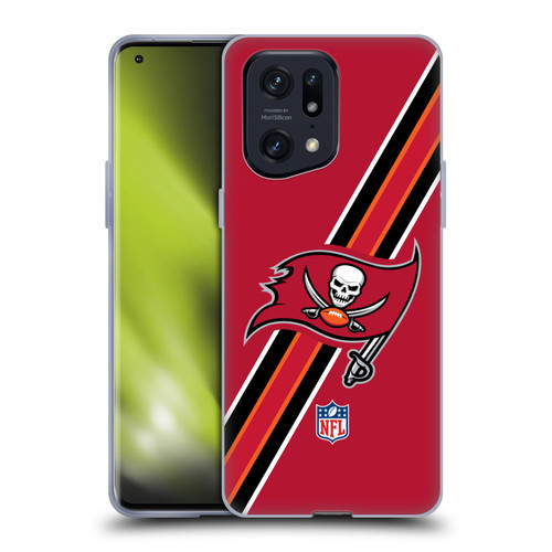 NFL Tampa Bay Buccaneers Logo Stripes Soft Gel Case for OPPO Find X5 Pro