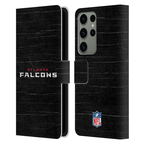 NFL Atlanta Falcons Logo Distressed Look Leather Book Wallet Case Cover For Samsung Galaxy S23 Ultra 5G
