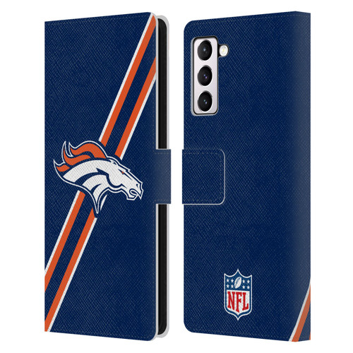 NFL Denver Broncos Logo Stripes Leather Book Wallet Case Cover For Samsung Galaxy S21+ 5G