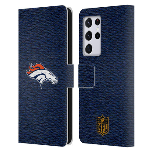 NFL Denver Broncos Logo Football Leather Book Wallet Case Cover For Samsung Galaxy S21 Ultra 5G