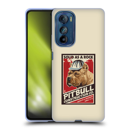 Lantern Press Dog Collection Pitbull Construction Soft Gel Case for Motorola Edge 30
