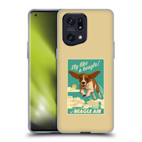 Lantern Press Dog Collection Fly Like A Beagle Soft Gel Case for OPPO Find X5 Pro