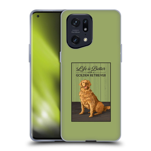 Lantern Press Dog Collection Life Is Better With A Golden Retriever Soft Gel Case for OPPO Find X5 Pro