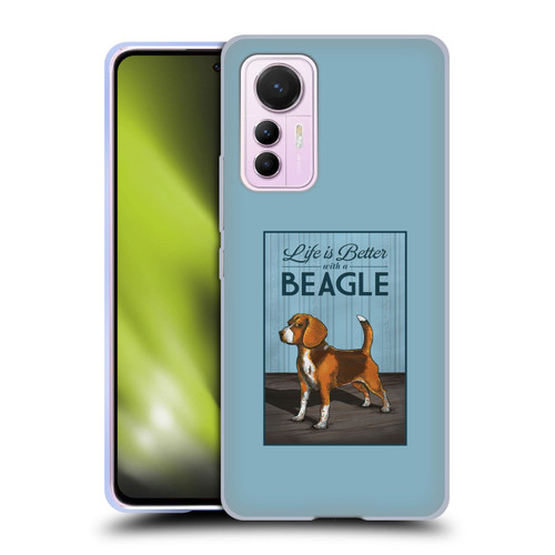 Lantern Press Dog Collection Beagle Soft Gel Case for Xiaomi 12 Lite