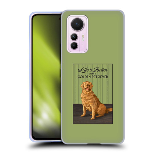 Lantern Press Dog Collection Life Is Better With A Golden Retriever Soft Gel Case for Xiaomi 12 Lite
