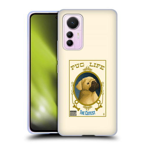 Lantern Press Dog Collection Pug Life Soft Gel Case for Xiaomi 12 Lite