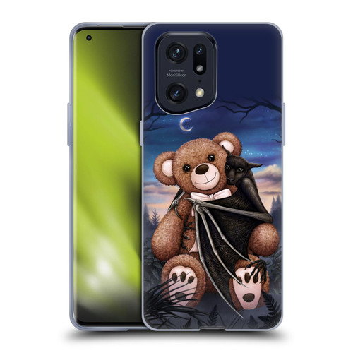 Sarah Richter Animals Bat Cuddling A Toy Bear Soft Gel Case for OPPO Find X5 Pro