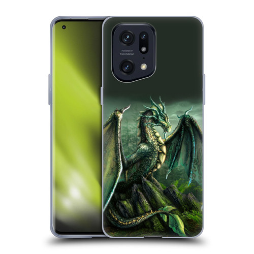 Sarah Richter Fantasy Creatures Green Nature Dragon Soft Gel Case for OPPO Find X5 Pro