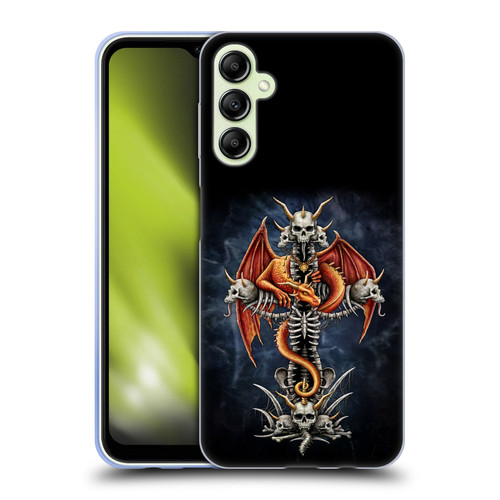 Sarah Richter Fantasy Creatures Red Dragon Guarding Bone Cross Soft Gel Case for Samsung Galaxy A14 5G