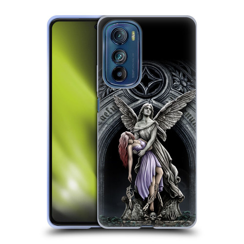 Sarah Richter Gothic Stone Angel With Skull Soft Gel Case for Motorola Edge 30