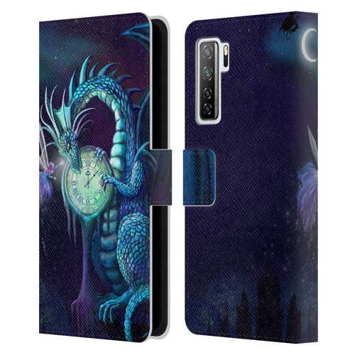Rose Khan Dragons Blue Time Leather Book Wallet Case Cover For Huawei Nova 7 SE/P40 Lite 5G