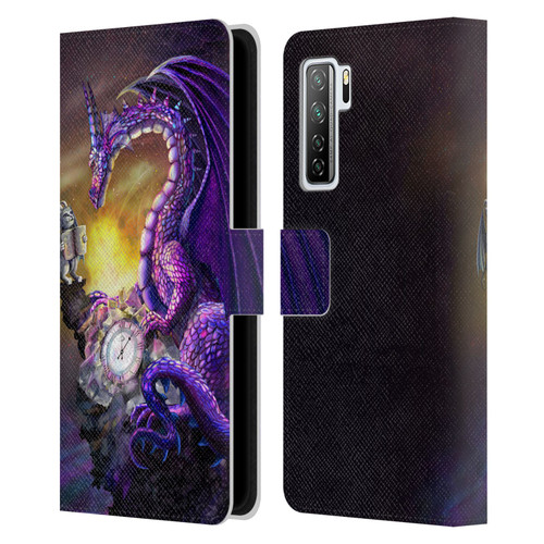 Rose Khan Dragons Purple Time Leather Book Wallet Case Cover For Huawei Nova 7 SE/P40 Lite 5G