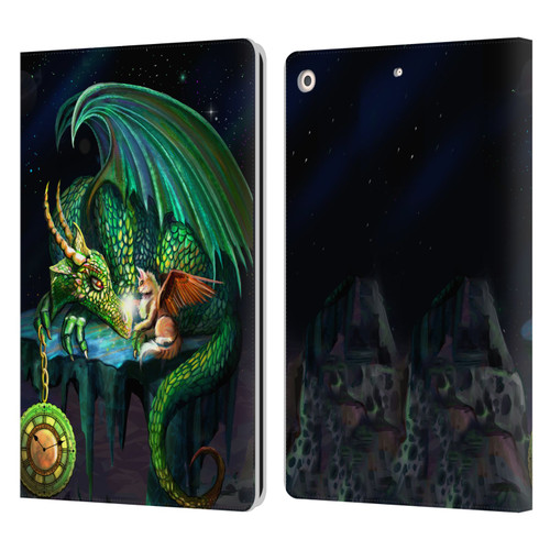 Rose Khan Dragons Green Time Leather Book Wallet Case Cover For Apple iPad 10.2 2019/2020/2021