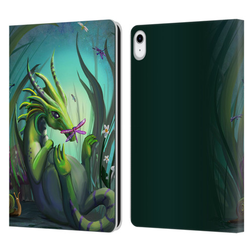 Rose Khan Dragons Baby Green Leather Book Wallet Case Cover For Apple iPad 10.9 (2022)