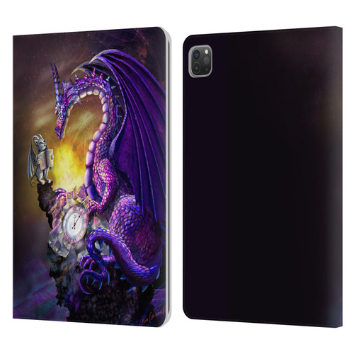 Rose Khan Dragons Purple Time Leather Book Wallet Case Cover For Apple iPad Pro 11 2020 / 2021 / 2022