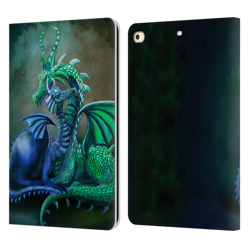 Rose Khan Dragons Green And Blue Leather Book Wallet Case Cover For Apple iPad 9.7 2017 / iPad 9.7 2018