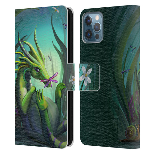Rose Khan Dragons Baby Green Leather Book Wallet Case Cover For Apple iPhone 12 / iPhone 12 Pro
