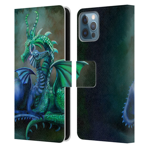 Rose Khan Dragons Green And Blue Leather Book Wallet Case Cover For Apple iPhone 12 / iPhone 12 Pro