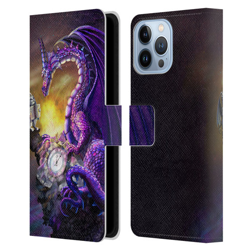 Rose Khan Dragons Purple Time Leather Book Wallet Case Cover For Apple iPhone 13 Pro Max