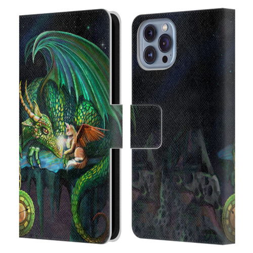 Rose Khan Dragons Green Time Leather Book Wallet Case Cover For Apple iPhone 14
