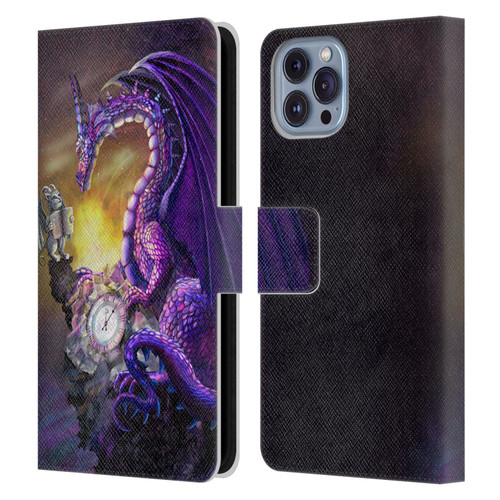 Rose Khan Dragons Purple Time Leather Book Wallet Case Cover For Apple iPhone 14