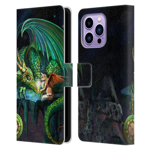 Rose Khan Dragons Green Time Leather Book Wallet Case Cover For Apple iPhone 14 Pro Max