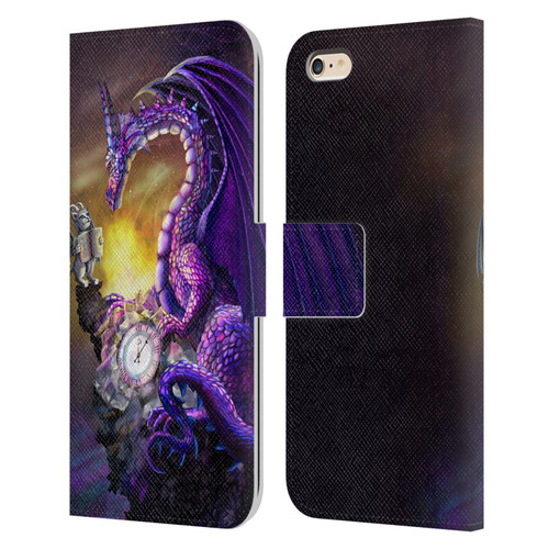 Rose Khan Dragons Purple Time Leather Book Wallet Case Cover For Apple iPhone 6 Plus / iPhone 6s Plus
