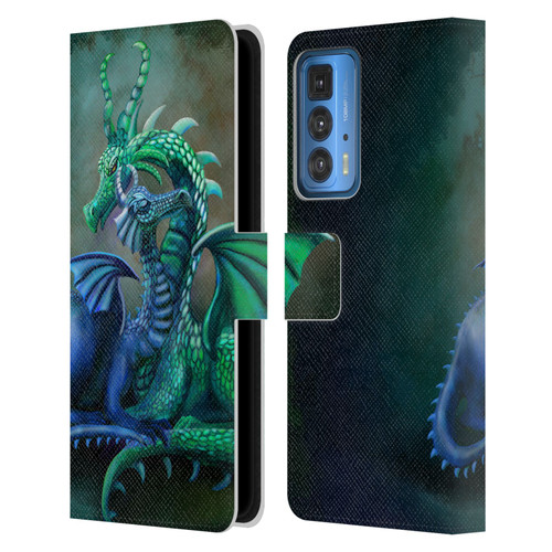 Rose Khan Dragons Green And Blue Leather Book Wallet Case Cover For Motorola Edge 20 Pro