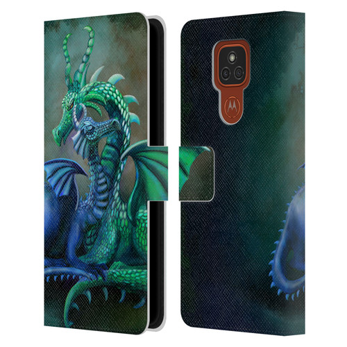 Rose Khan Dragons Green And Blue Leather Book Wallet Case Cover For Motorola Moto E7 Plus