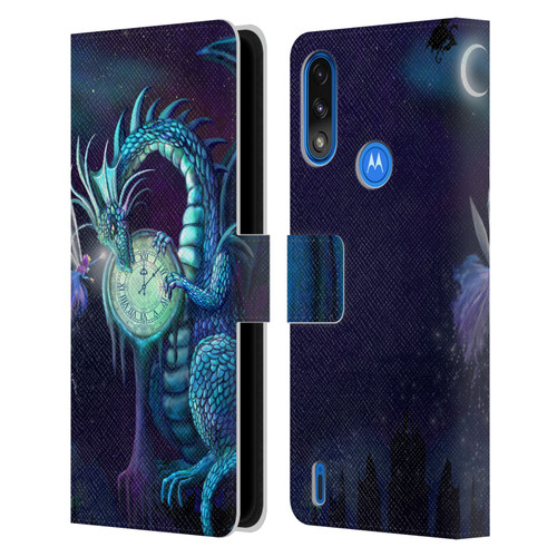 Rose Khan Dragons Blue Time Leather Book Wallet Case Cover For Motorola Moto E7 Power / Moto E7i Power