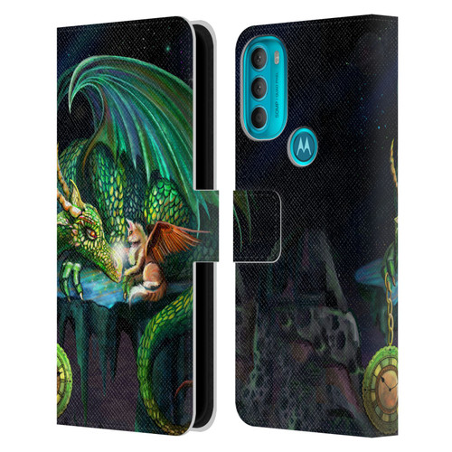 Rose Khan Dragons Green Time Leather Book Wallet Case Cover For Motorola Moto G71 5G