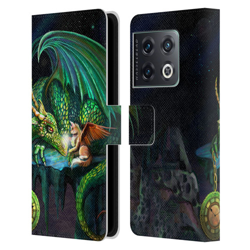 Rose Khan Dragons Green Time Leather Book Wallet Case Cover For OnePlus 10 Pro