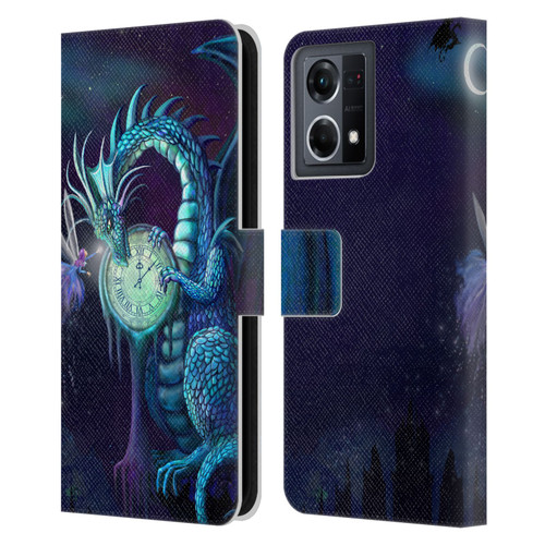 Rose Khan Dragons Blue Time Leather Book Wallet Case Cover For OPPO Reno8 4G
