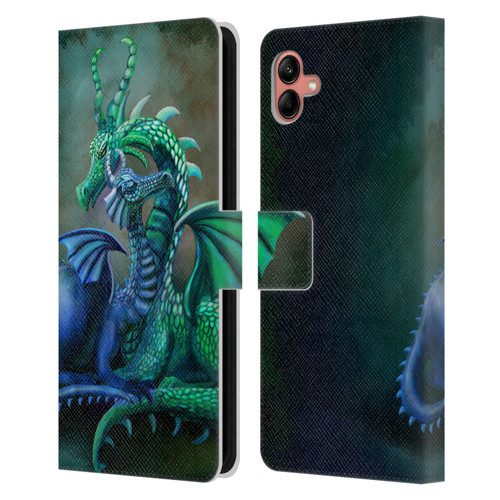 Rose Khan Dragons Green And Blue Leather Book Wallet Case Cover For Samsung Galaxy A04 (2022)