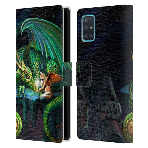 Rose Khan Dragons Green Time Leather Book Wallet Case Cover For Samsung Galaxy A51 (2019)