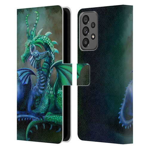 Rose Khan Dragons Green And Blue Leather Book Wallet Case Cover For Samsung Galaxy A73 5G (2022)