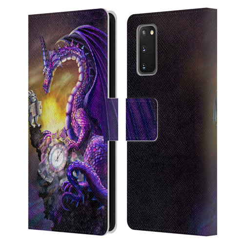 Rose Khan Dragons Purple Time Leather Book Wallet Case Cover For Samsung Galaxy S20 / S20 5G
