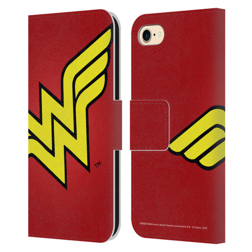 Wonder Woman DC Comics Logos Oversized Leather Book Wallet Case Cover For Apple iPhone 7 / 8 / SE 2020 & 2022