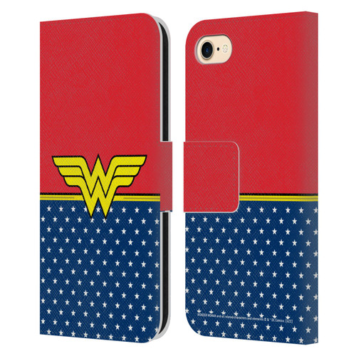 Wonder Woman DC Comics Logos Costume Leather Book Wallet Case Cover For Apple iPhone 7 / 8 / SE 2020 & 2022