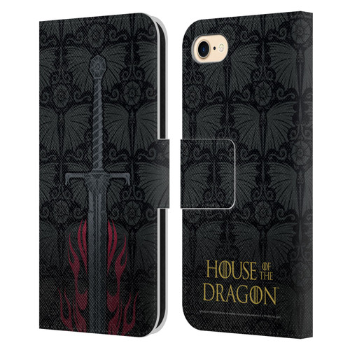 House Of The Dragon: Television Series Graphics Sword Leather Book Wallet Case Cover For Apple iPhone 7 / 8 / SE 2020 & 2022