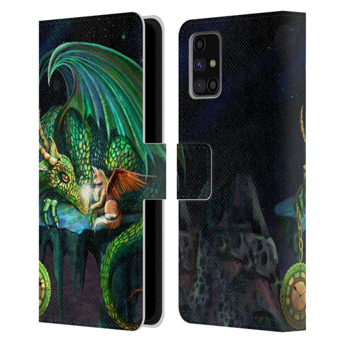 Rose Khan Dragons Green Time Leather Book Wallet Case Cover For Samsung Galaxy M31s (2020)