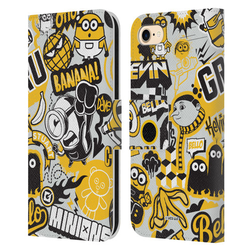 Minions Rise of Gru(2021) Iconic Mayhem Pattern 1 Leather Book Wallet Case Cover For Apple iPhone 7 / 8 / SE 2020 & 2022