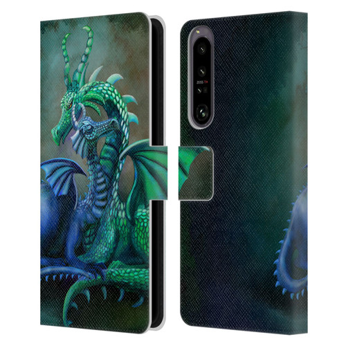 Rose Khan Dragons Green And Blue Leather Book Wallet Case Cover For Sony Xperia 1 IV