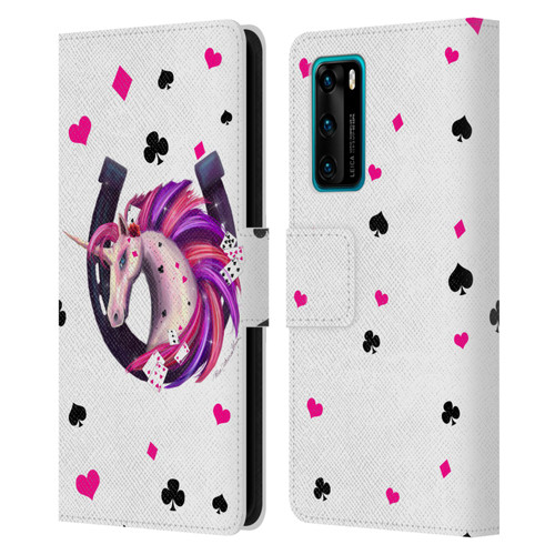 Rose Khan Unicorn Horseshoe Pink And Purple Leather Book Wallet Case Cover For Huawei P40 5G