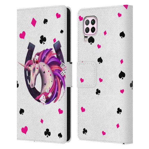 Rose Khan Unicorn Horseshoe Pink And Purple Leather Book Wallet Case Cover For Huawei Nova 6 SE / P40 Lite