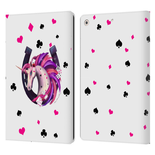 Rose Khan Unicorn Horseshoe Pink And Purple Leather Book Wallet Case Cover For Apple iPad 10.2 2019/2020/2021