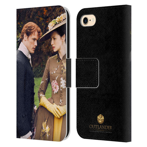 Outlander Characters Jamie And Claire Leather Book Wallet Case Cover For Apple iPhone 7 / 8 / SE 2020 & 2022